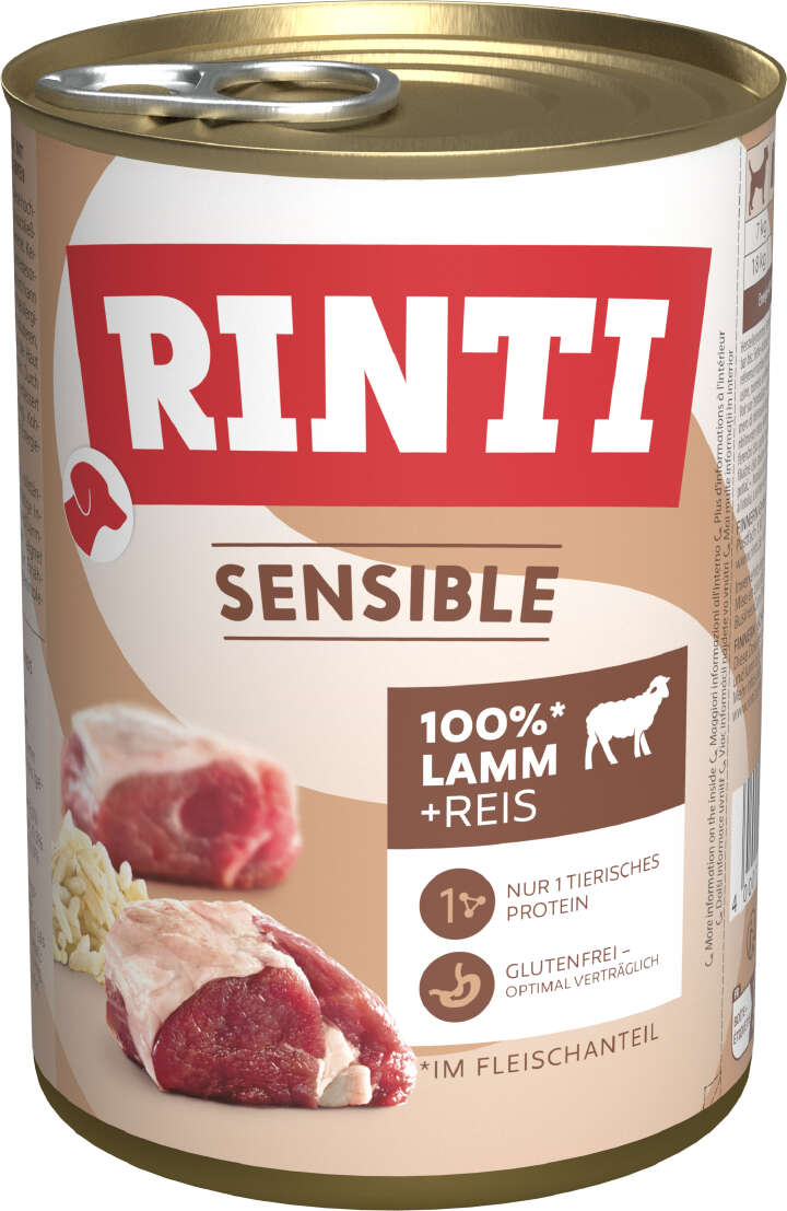RINTI Hunde-Nassfutter Sensible Lamm & Reis